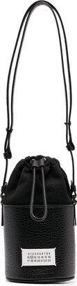 Logo-Patch Leather Bucket Bag