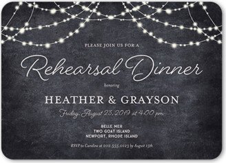 Rehearsal Dinner Invitations: Glowing Ceremony Rehearsal Dinner Invitation, Grey, 5X7, Standard Smooth Cardstock, Rounded