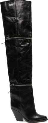 Lelodie 100mm thigh-high leather boots