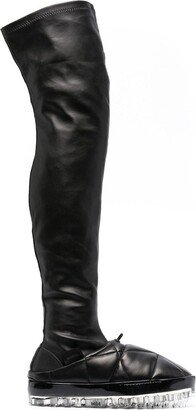 RBRSL RUBBER SOUL Bold quilted over-the-knee leather boots