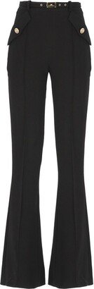 High-Waisted Palazzo Trousers-AB