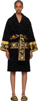 Black 'I Heart Baroque' Robe-AA