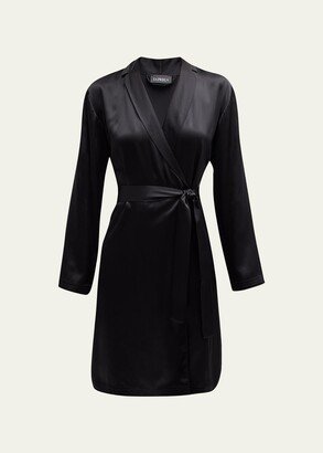 Silk Long-Sleeve Short Robe