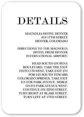 Enclosure Cards: Simply Adorned Wedding Enclosure Card, White, Signature Smooth Cardstock, Rounded