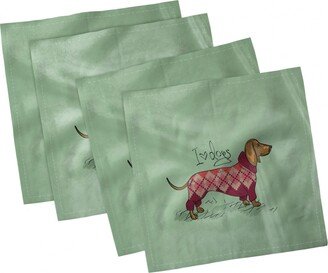 Dachshund Set of 4 Napkins, 12 x 12