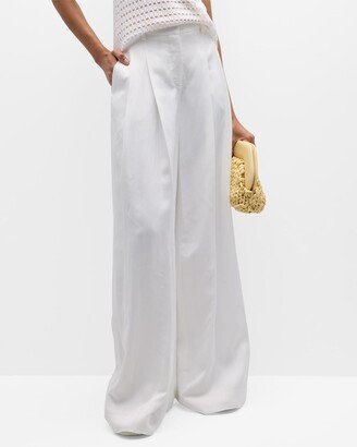 TWP The Didi Pleated Cotton Wide-Leg Pants