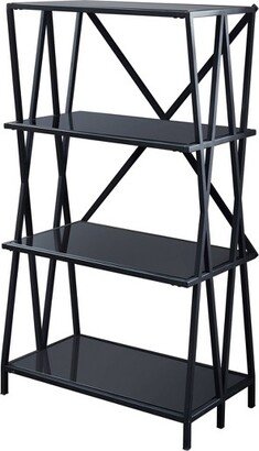 44.25 Werrin 4 Shelf Metal Display Bookshelf Black - miBasics