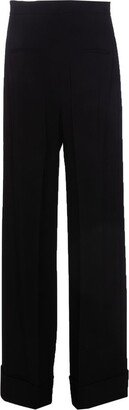 Turn-Up Hem Wide-Leg Trousers