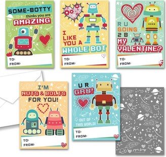 Paper Frenzy Robot Themed Valentines - 25 pack WITH ENVELOPES