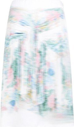 Paint Brush Effect Midi Dress