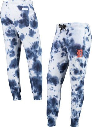 Women's Sport White, Navy Detroit Tigers Melody Tie-Dye Jogger Pants - White, Navy