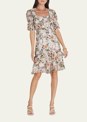 Aqua Blu Australia Floral Samantha Puff-Sleeve Mini Dress