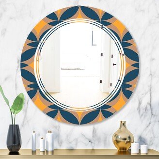 Designart 'Abstract Retro Design III' Printed Modern Round or Oval Wall Mirror - Triple C