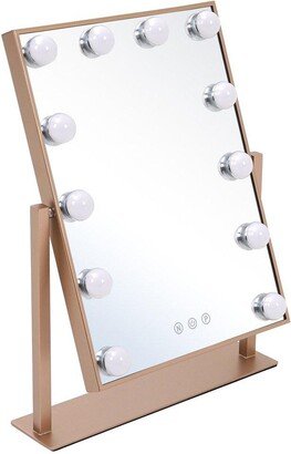 Living and Home Adjustable Large Rectangular Lighted Makeup Mirror
