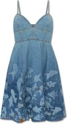 Fish Strappy Denim Dress