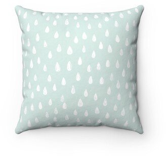 Farmhouse Spring Raindrops Pillow, Rain Pillow Cover, Gift, Decor, Spring, Seasonal Blue With