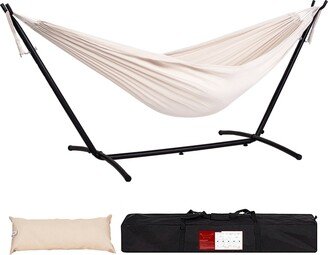 Lazy Daze Double Cotton Hammock with Space Saving Steel Stand