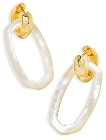 Danielle Mother Of Pearl Link Charm Huggie Hoop Earrings