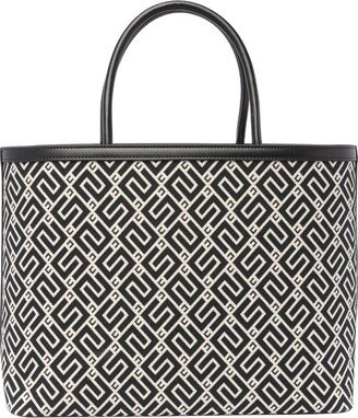 Monogram Printed Open-Top Large Tote Bag