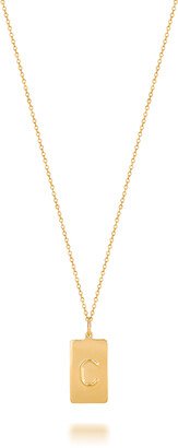 Kari 14K Gold Dog Tag Initial Medallion Necklace