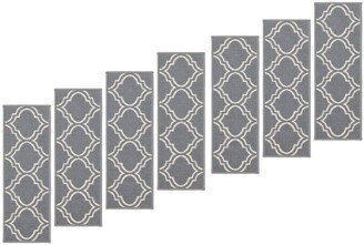 Ottohome Patterned Non-Slip Pet-Friendly Stair Treads Set of 7, 8.5 x 26.6