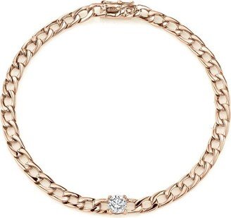 18k Rose Gold Diamond 0.37 Chain Bracelet