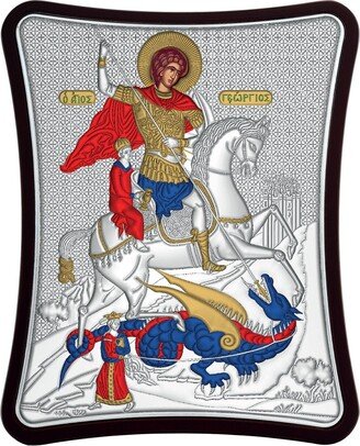 Saint George Silver 925 Byzantine Silver Orthodox Icon Greek Orthodox Byzantine Birthday, Name-Day Gift Baptism Home