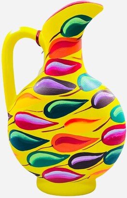 Jug Made Of Clay & Hand Painted in Bright Colors By Mexican Indigenous People