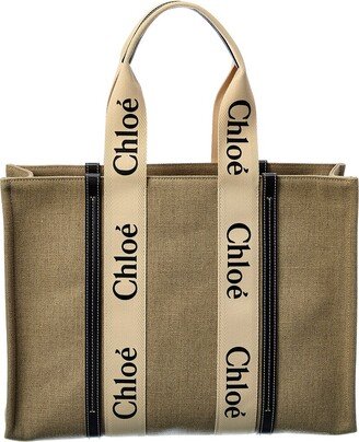 Woody Large Canvas & Leather Tote