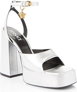 Women's Logo Charm High Heel Platform Sandals