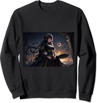 Anime Manga Style Cute Sexy Anime Manga Black Dress Female Sweatshirt