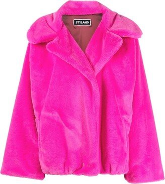 Faux-Fur Open-Front Coat