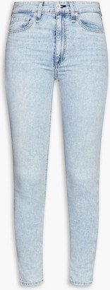 Nina cropped faded high-rise skinny jeans