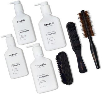 Sebastian Brocchi Brocchi 3 Boar Bristle Brush Set & 4Pc Wet Set Bundle-AA