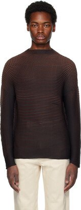 Brown Pleated Turtleneck