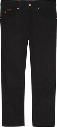 Embroidered-Logo Straight-Leg Trousers-AB