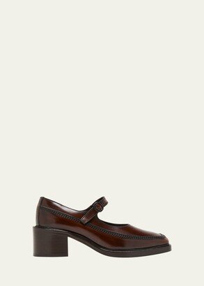 Sio Leather Mary Jane Loafers