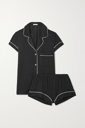 Gisele Stretch-modal Pajama Set - Black-AA