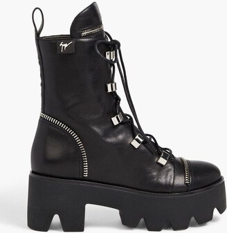 Juliett zip-detailed leather platform combat boots