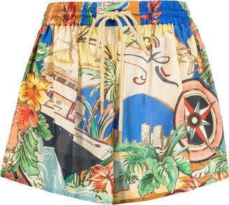 Alight Nautical Map-print shorts