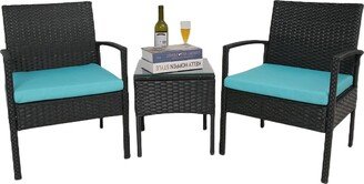 GREATPLANINC 3 Pieces Sectional Sofa Sets Outdoor Patio Chairs Set, PE Rattan Patio Conversation Sets for Garden Poolside Backyard