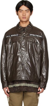 Brown Lilex Light Faux-Leather Jacket