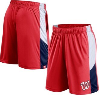 Men's Branded Red Washington Nationals Champion Rush Color Block Shorts