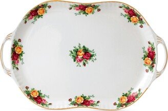 Old Country Roses Handled Serving Platter