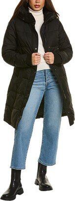 Belted 3-Quarter Puffer Coat-AA