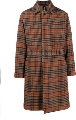 Milan check-pattern wool coat