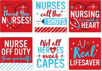 Big Dot Of Happiness Thank You Nurses - Funny Nurse Appreciation Decor - Drink Coasters - Set of 6