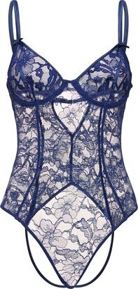 Magnolia lace ouvert bodysuit