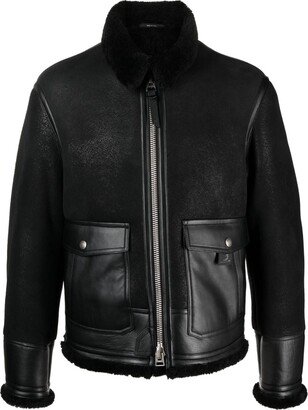 Panelled Leather Jacket