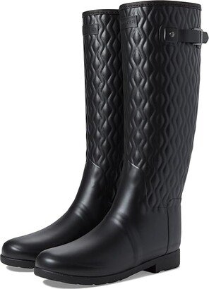 Refined Tall Vertical Quilt Boot (Black) Women's Rain Boots